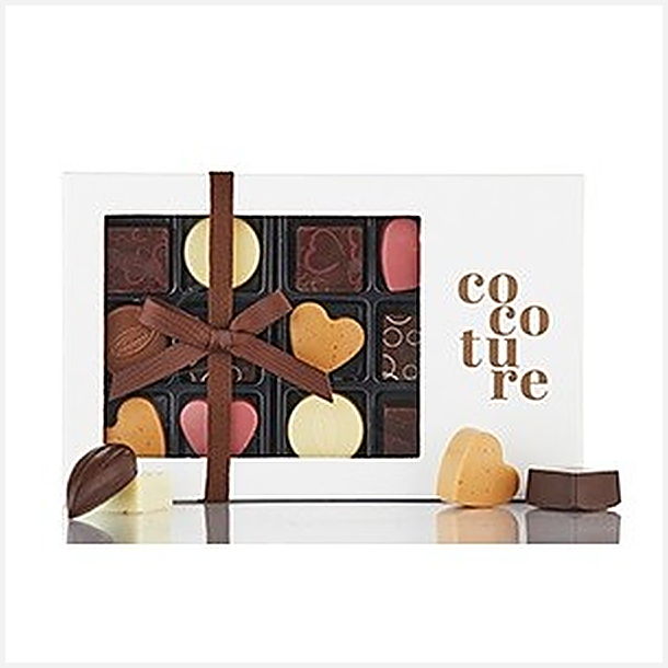 126g 14stk fyldte chokolader og konfektstykker i Hvid cocoture �ske