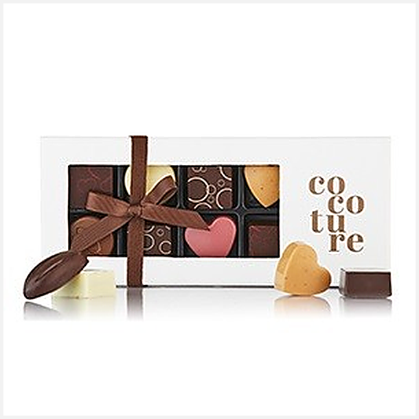 81g 9stk fyldte chokolader og konfektstykker i Hvid cocoture �ske