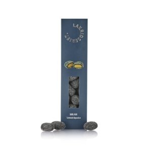 Lakridseriet - 170g Milan, salmiak lakrids I bl� design �ske fra Lakridseriet