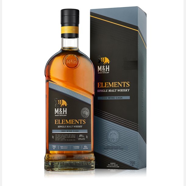 M&H Elements Red Wine Cask Single Malt Whisky 46% alc. 70cl