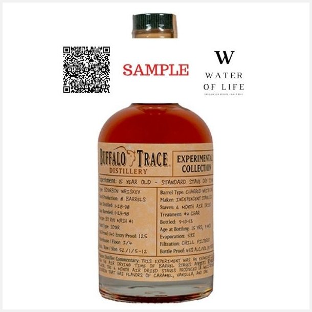 Buffalo Trace Experimental Collection 15 Years Kentucky Straight Bourbon Whiskey 45% alc. SAMPLE