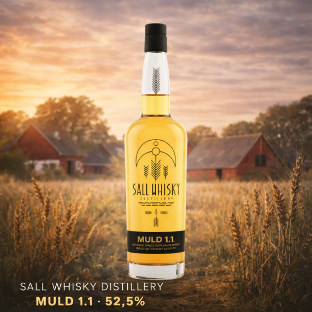 Sall Whisky Distillery - MULD 1.1 - Single Malt &amp; Single Farm Organic Danish Whisky - 52,5% alc. 70 cl 