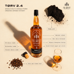 Sall Whisky Distillery T�RV 2.4 Single Malt &amp; Single Farm Organic Danish Whisky - 51,7% alc. 70 cl 