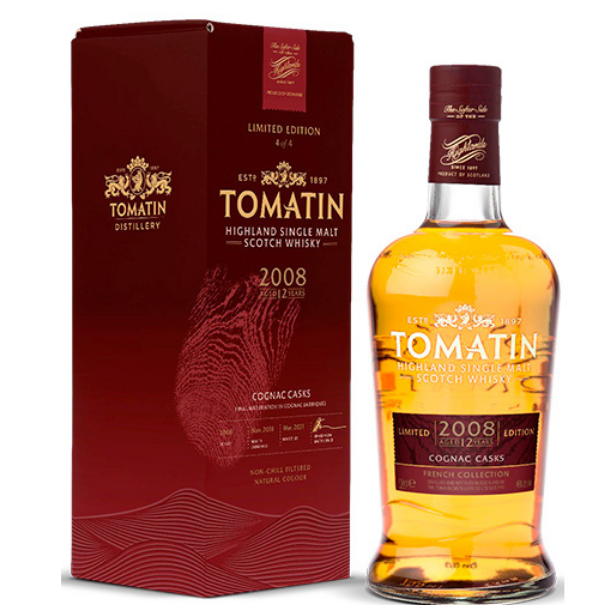 Tomatin French Collection 2008 Cognac Cask Aged 12 Years 46%alc 70cl