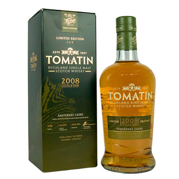 Tomatin French Collection 2008 Sauternes Casks Aged 12 Years 46%alc 70cl