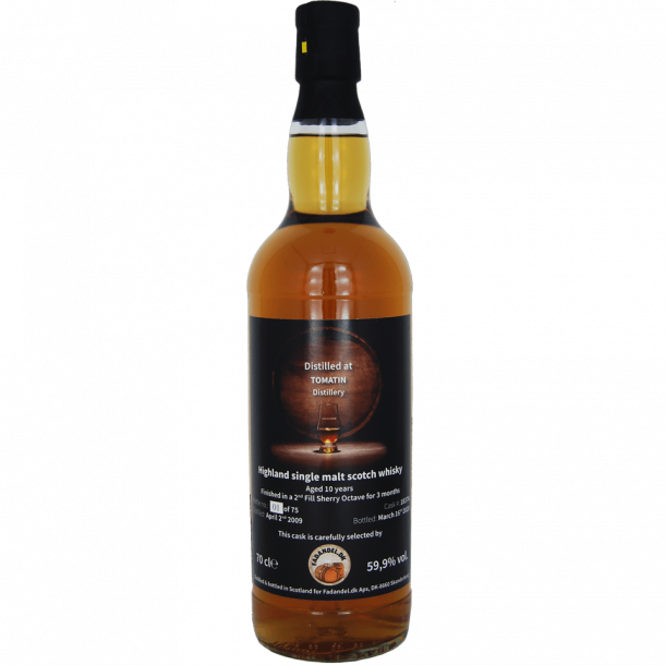 Fadandel Tomatin Sherry Octave Finish Aged 10 Years 59,9% alc. 70 cl.