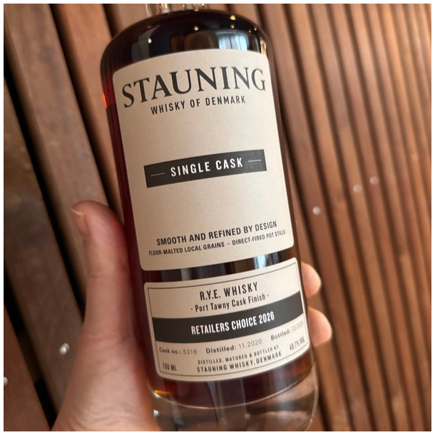 Stauning Retailers Choice 2026 Single Cask R.Y.E Tawny Port Cask Finish 48,7% alc. 70 cl. 