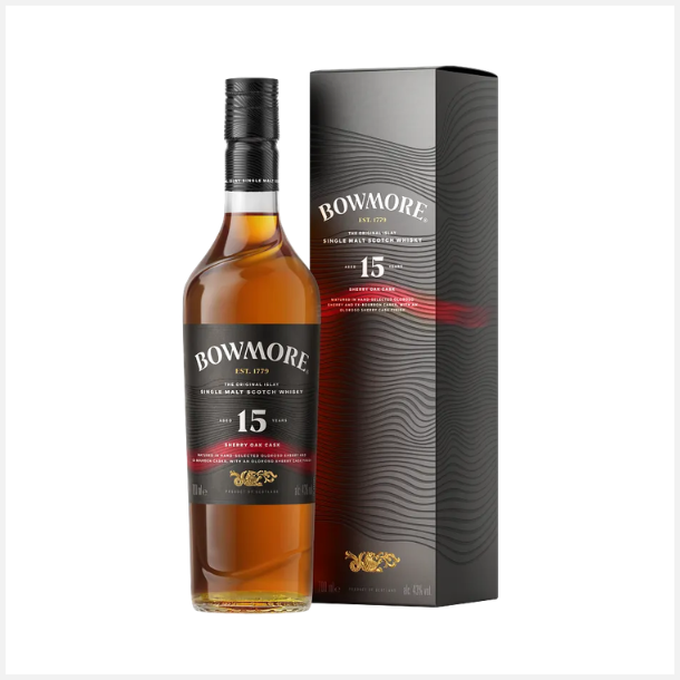 Bowmore 15 Year Sherry Oak Cask Single Malt Whisky - 43% alc. 70cl