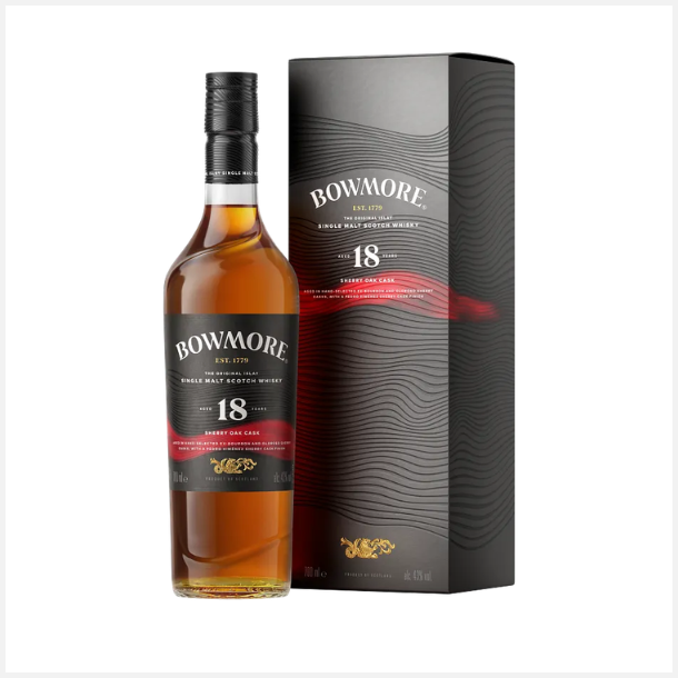Bowmore 18 Year Sherry Oak Cask Single Malt Whisky - 43% alc. 70cl