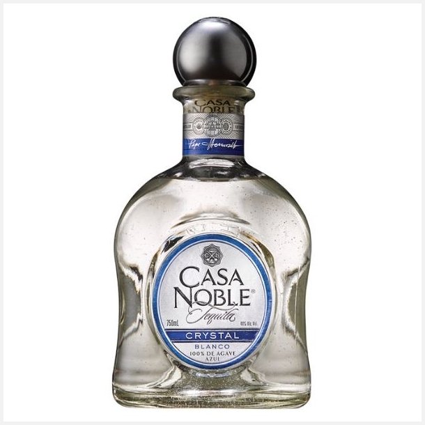 Casa Noble Crystal Blanco Tequila 100% Agave 40% alc. 70 cl. i trske med 2 glas