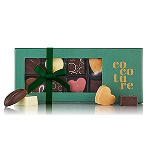 81g 9stk fyldte chokolader og konfektstykker i Gr�n cocoture �ske