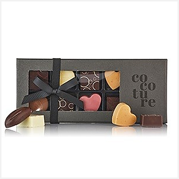 81g 9stk fyldte chokolader og konfektstykker i Sort cocoture �ske
