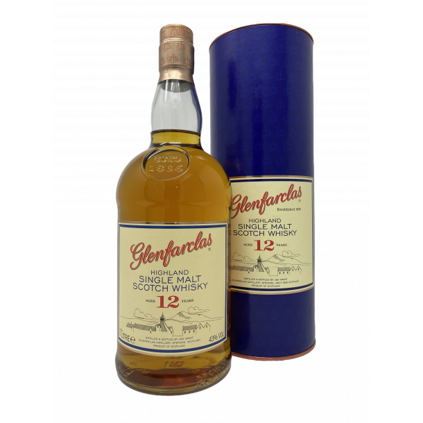 Glenfarclas 12 Year Old - Highland Single Malt Scotch Whisky - 100 cl. 43% alc.