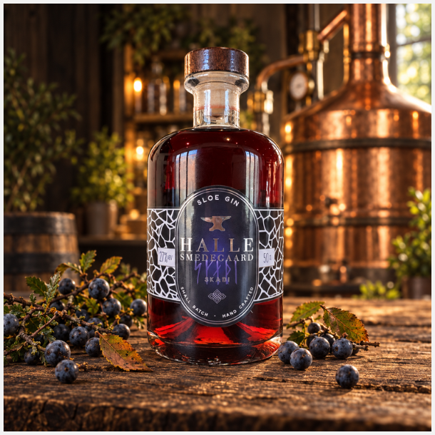 skadi sloe gin fra halle smedegaard distillery.