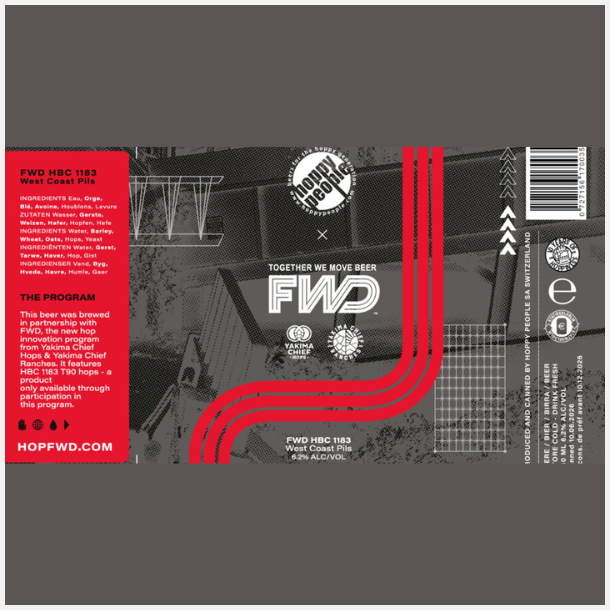 Hoppy People FWD HBC 1183 West Coast Pils - 44 cl. inkl. pant