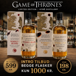 Kyr� Whisky of Fire / Whisky of Blood Game of Thrones 100% Smoked Rye Whisky 46,6% alc. 2 x 50 cl.