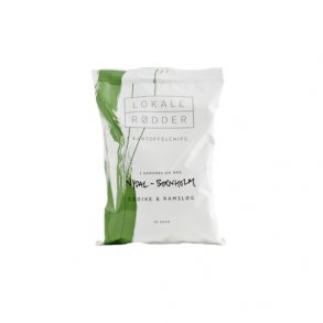 Lokale Rdder Chips med Eddike & Ramslg 75 gr.