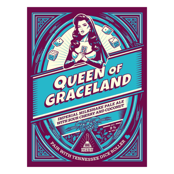 Mad Scientist Queen Of Graceland Imperial Milkshake Pale Ale 9% alc. 33 cl. inkl. pant