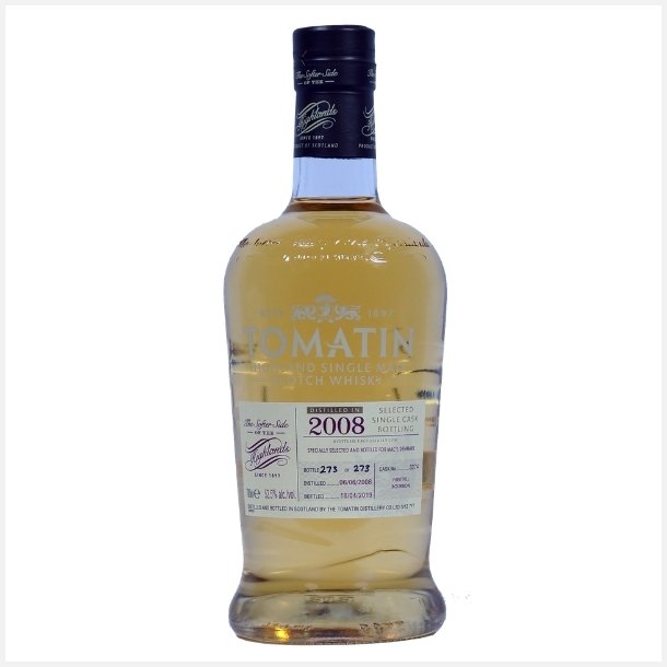 Tomatin 2008 Single Cask Recharred American Oak Cask 52,8% alc. 70 cl.